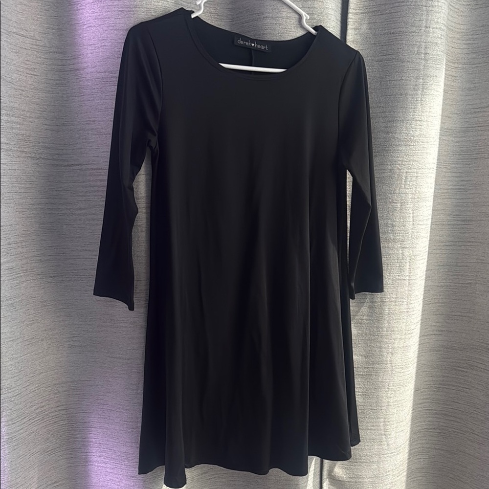 Derek Heart Black A-Line 3/4 Sleeve Dress